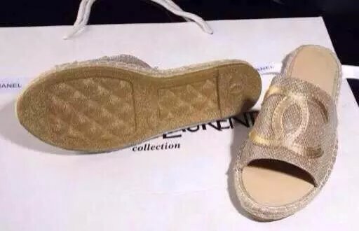 Chanel Espadrilles Slippers CH1040LRF Gold