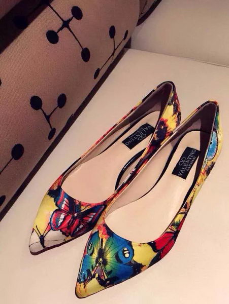 Valentino Butterfly Leather Flat 527VT375 Yellow