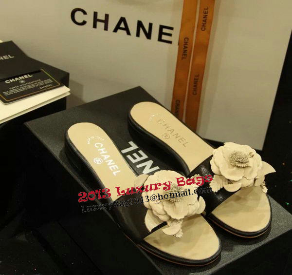 Chanel Espadrilles Slippers CH1064 Black&Apricot