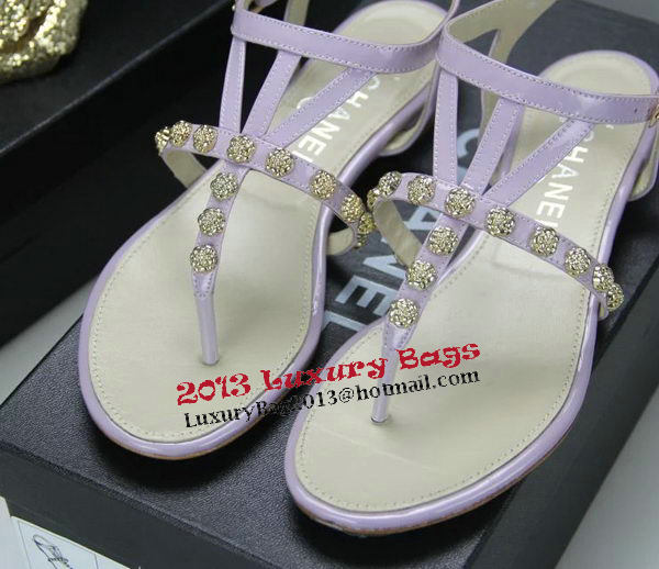 Chanel Patent Leather Sandals CH1060 Lavender