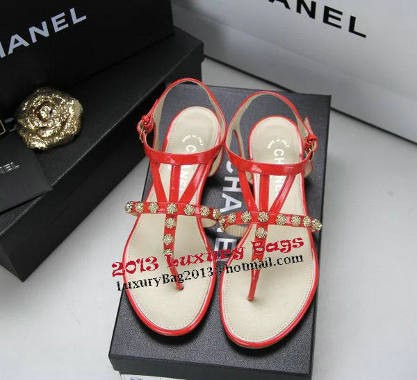 Chanel Patent Leather Sandals CH1060 Orange