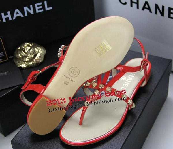 Chanel Patent Leather Sandals CH1060 Orange