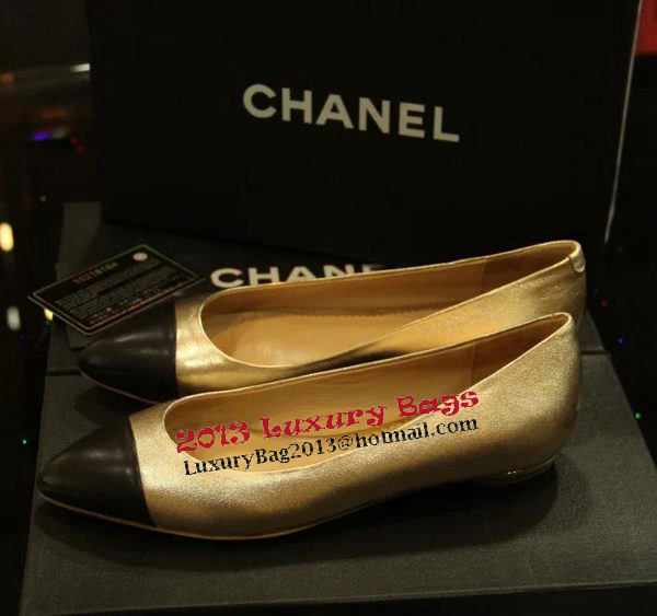 Chanel Sheepskin Leather Ballerina Flat CH1074 Gold