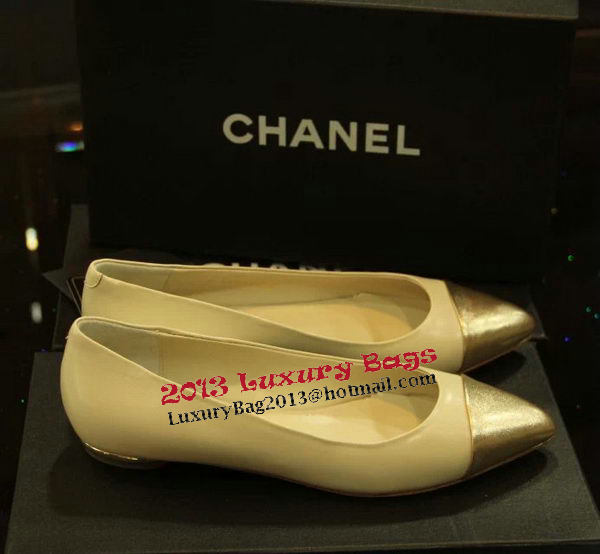 Chanel Sheepskin Leather Ballerina Flat CH1076 White