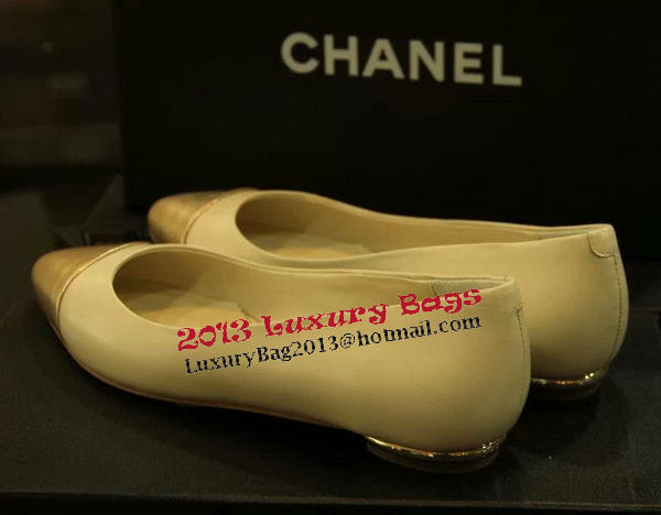 Chanel Sheepskin Leather Ballerina Flat CH1076 White