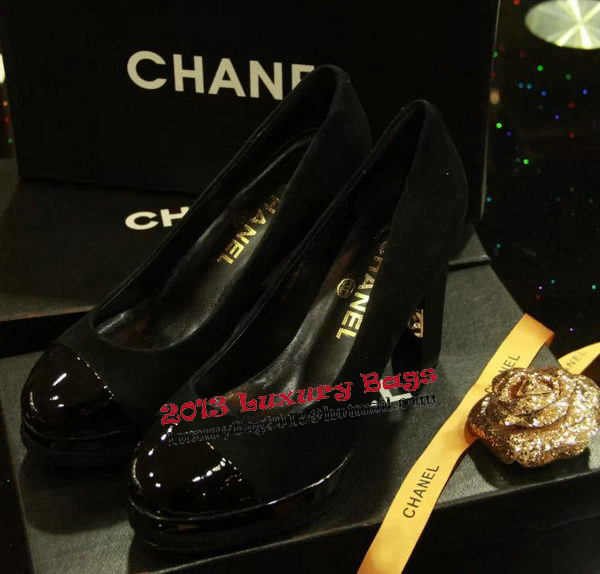 Chanel Suede Leather Pump CH1083 Black