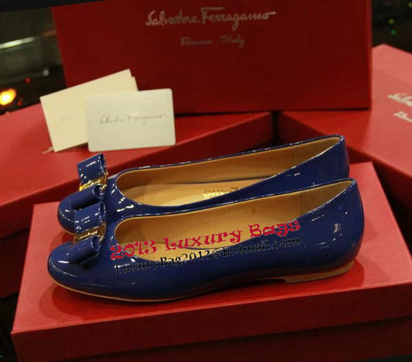 Ferragamo Patent Leather Ballerina FL0511 Blue