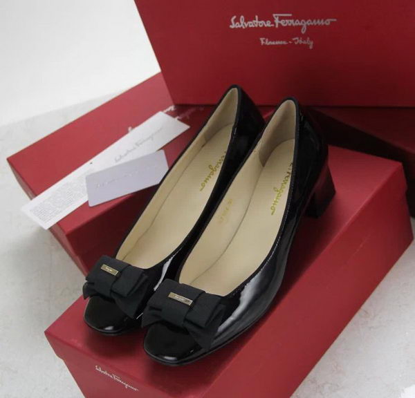 Ferragamo Patent Leather Pump FL0494 Black