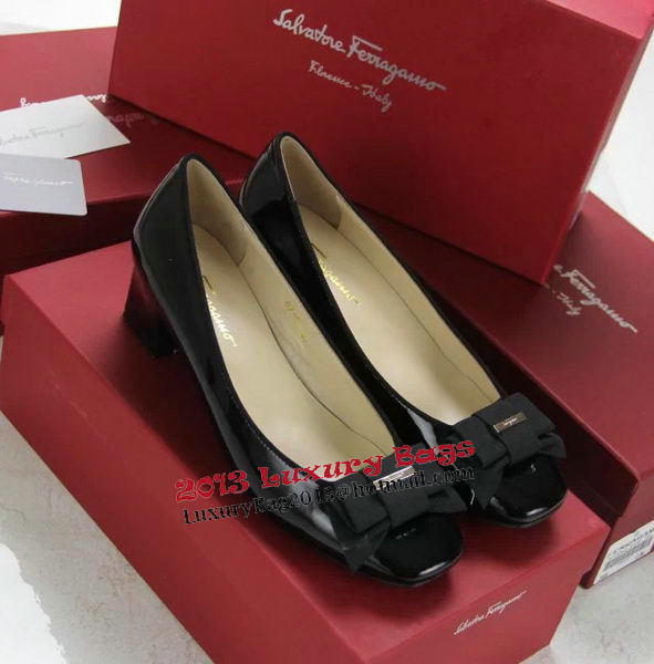 Ferragamo Patent Leather Pump FL0494 Black