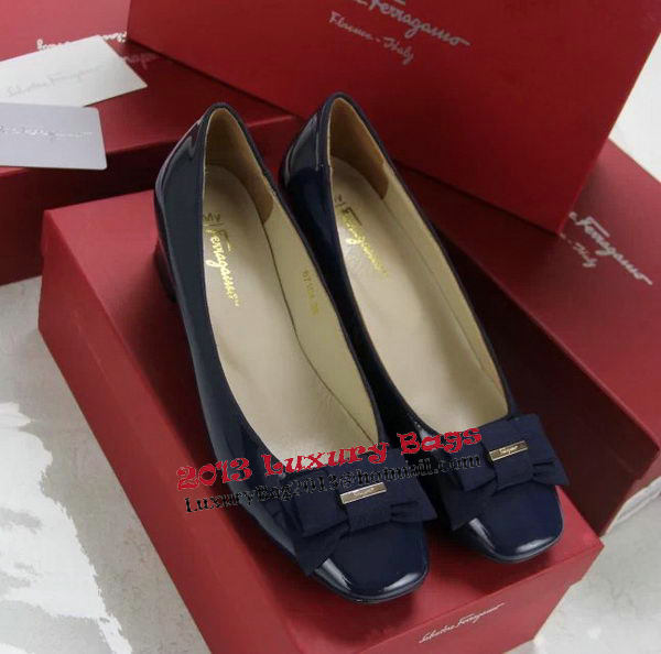 Ferragamo Patent Leather Pump FL0494 Blue