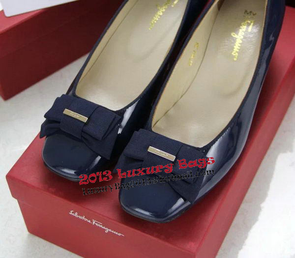 Ferragamo Patent Leather Pump FL0494 Blue