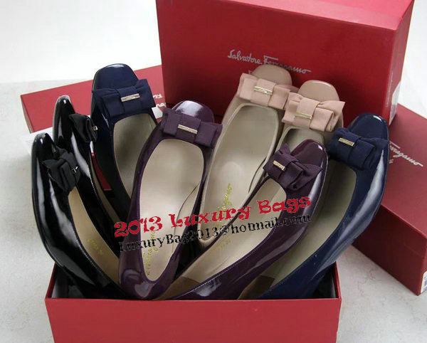 Ferragamo Patent Leather Pump FL0494 Blue