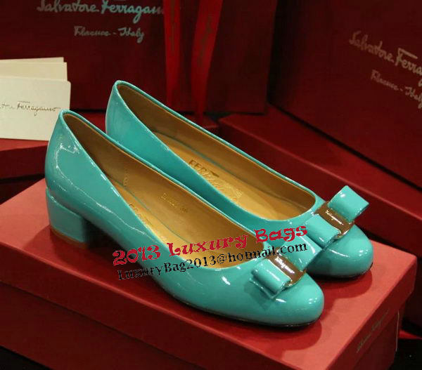 Ferragamo Patent Leather Pump FL0501 Light Green