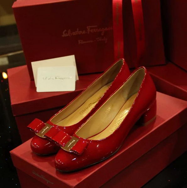 Ferragamo Patent Leather Pump FL0501 Red