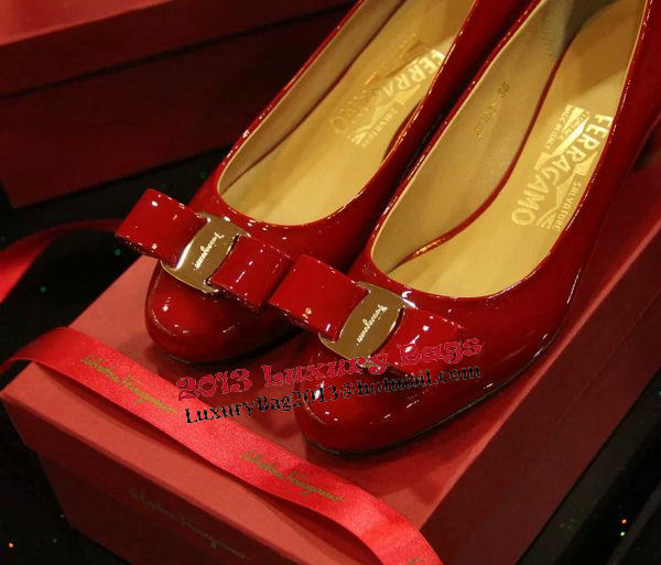 Ferragamo Patent Leather Pump FL0501 Red