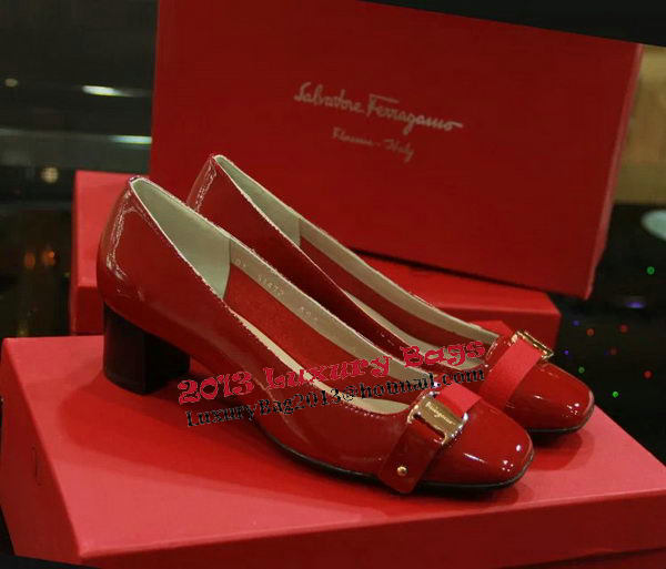 Ferragamo Patent Leather Pump FL0506 Red