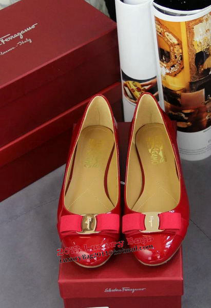 Ferragamo Patent Leather Pump FL0515 Red