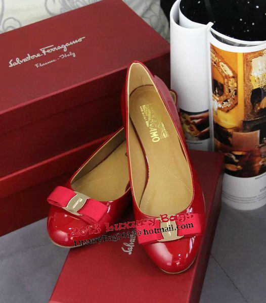 Ferragamo Patent Leather Pump FL0515 Red