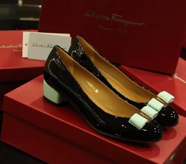 Ferragamo Patent Leather Pump FL0518 Black