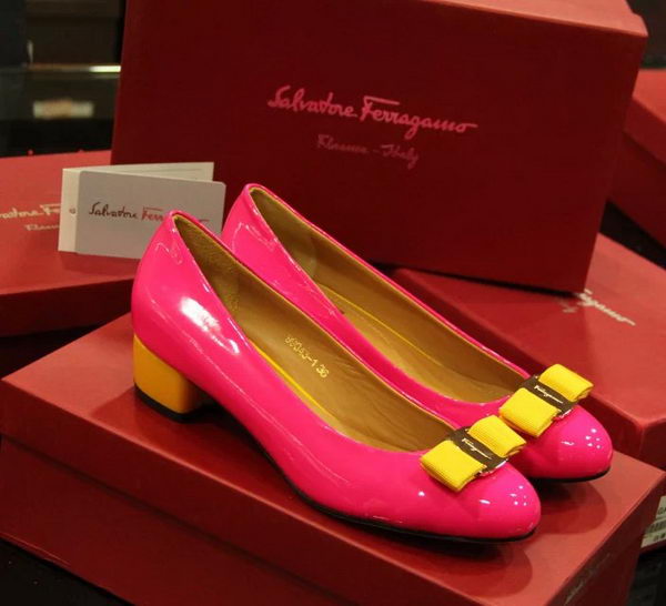 Ferragamo Patent Leather Pump FL0521 Rose