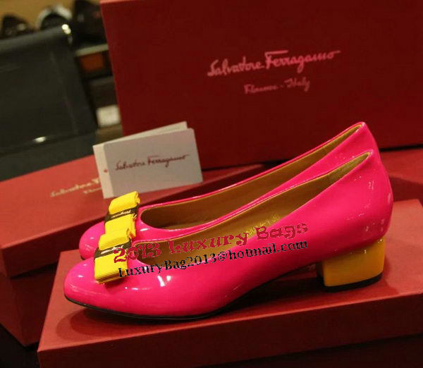 Ferragamo Patent Leather Pump FL0521 Rose