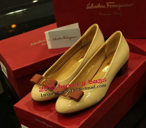 Ferragamo Patent Leather Pump FL0522 Apricot