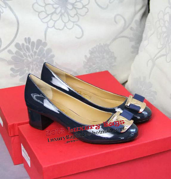 Ferragamo Patent Leather Pump FL0530 Blue