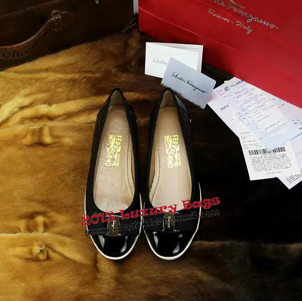 Ferragamo Sheepskin Leather Ballerina FL0536 Black