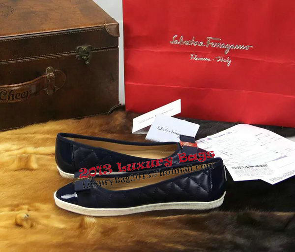 Ferragamo Sheepskin Leather Ballerina FL0536 Blue