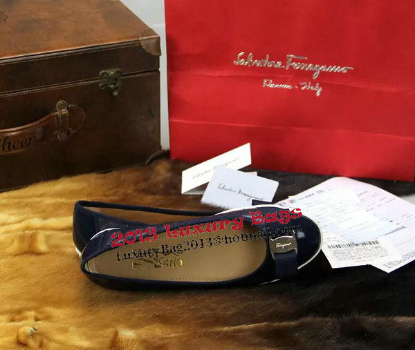 Ferragamo Sheepskin Leather Ballerina FL0536 Blue