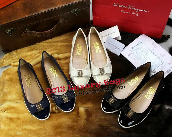 Ferragamo Sheepskin Leather Ballerina FL0536 Blue