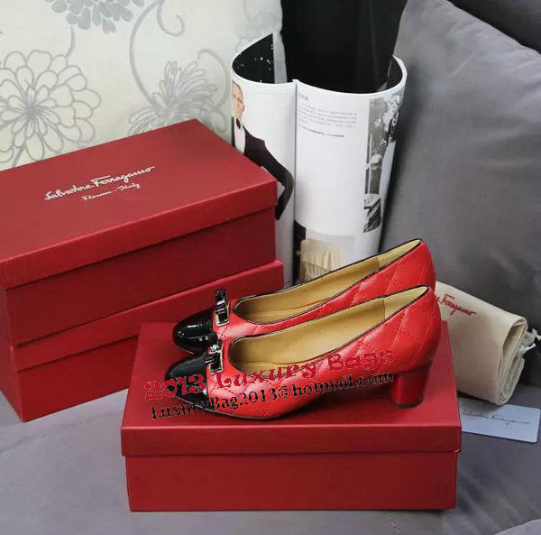 Ferragamo Sheepskin Leather Pump FL0527 Red