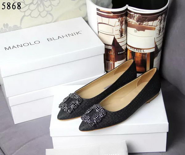 Manolo Blahnik Crystal Ballerina MB066CK Black