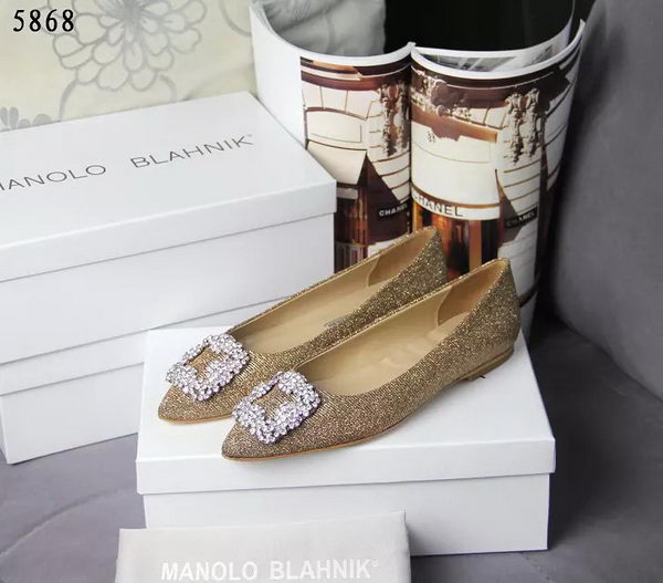 Manolo Blahnik Crystal Ballerina MB066CK Gold