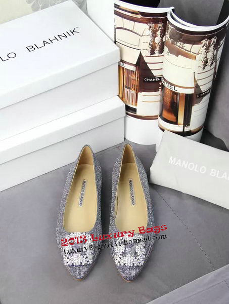 Manolo Blahnik Crystal Ballerina MB066CK Grey