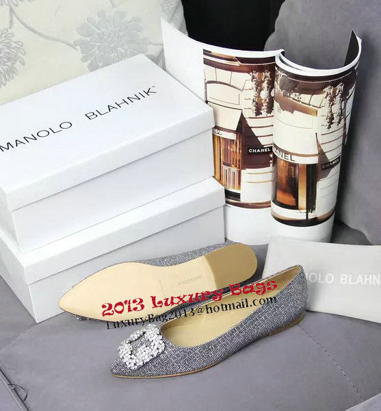 Manolo Blahnik Crystal Ballerina MB066CK Grey