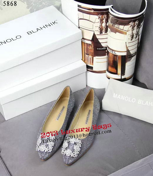 Manolo Blahnik Crystal Ballerina MB066CK Grey