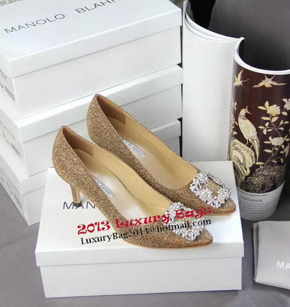 Manolo Blahnik Crystal Pump MB062CK Gold