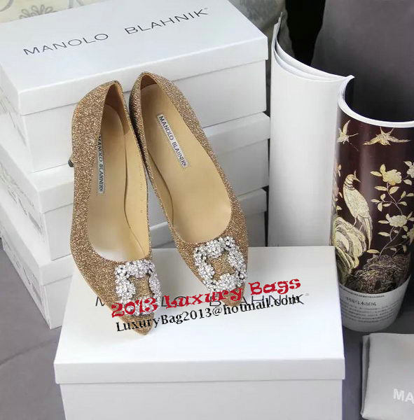 Manolo Blahnik Crystal Pump MB062CK Gold