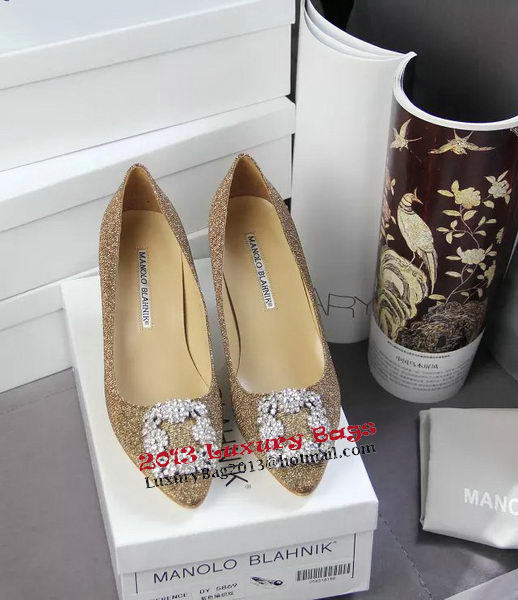 Manolo Blahnik Crystal Pump MB062CK Gold