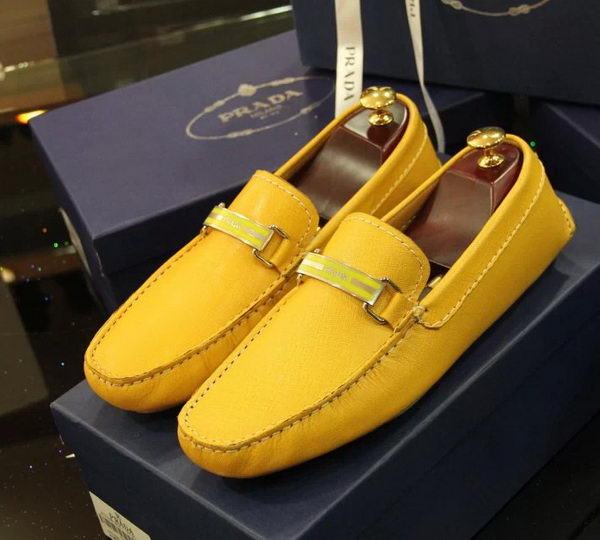 Prada Casual Shoes Calfskin Leather PD368CK Yellow