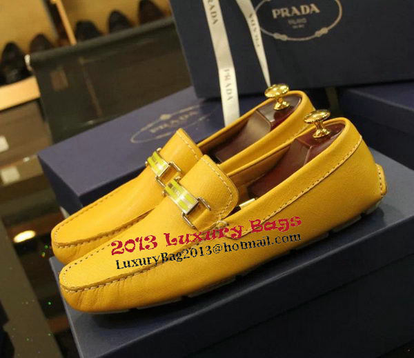 Prada Casual Shoes Calfskin Leather PD368CK Yellow