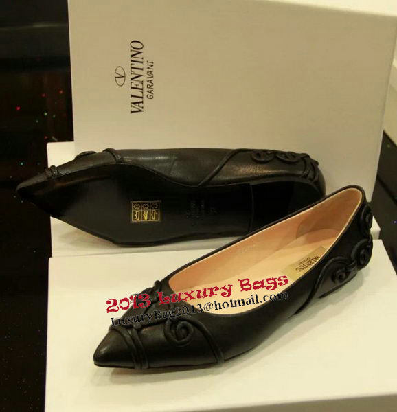 Valentino Point-Toe Ballerina Sheepskin VT404CK Black