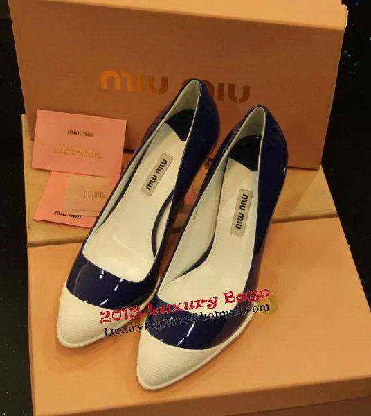 miu miu Patent Leather Point-Toe Pumps MM319CK Blue