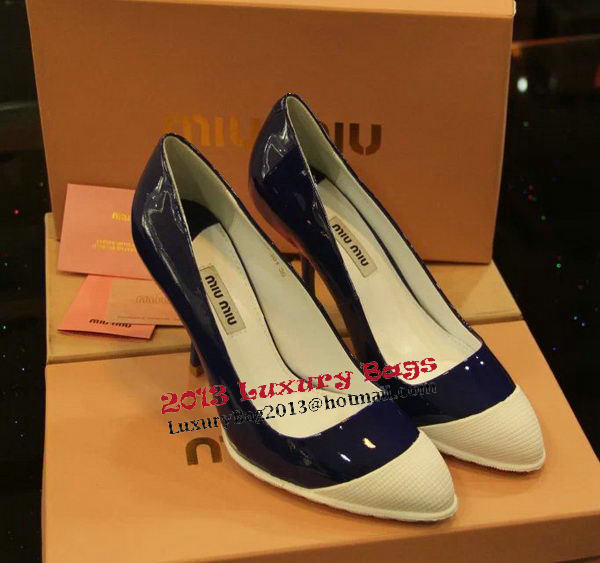 miu miu Patent Leather Point-Toe Pumps MM319CK Blue