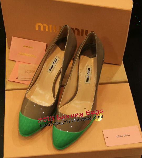 miu miu Patent Leather Point-Toe Pumps MM319CK Green