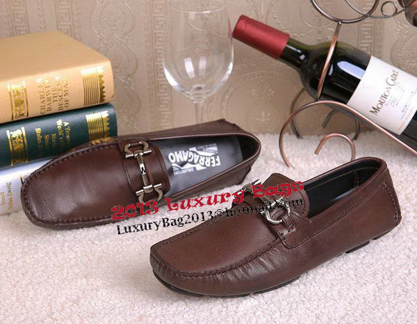 Ferragamo Mens Casual Shoes FL0557 Brown