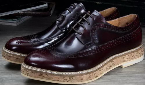 Prada Men Casual Shoes Calfskin Leather PD379 Burgundy