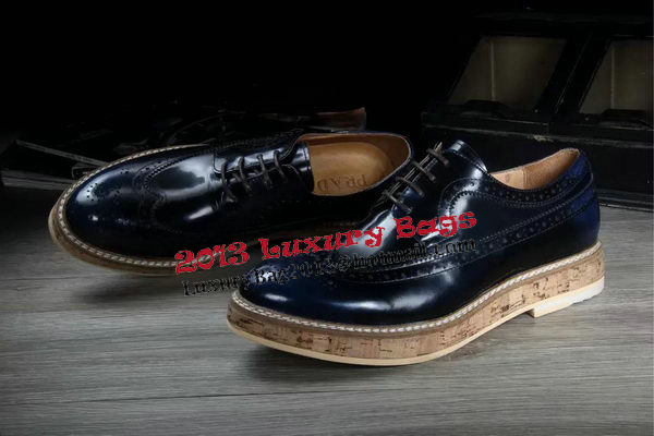 Prada Men Casual Shoes Calfskin Leather PD379 Royal