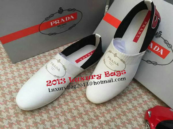 Prada Casual Shoes Calfskin Leather PD384 White